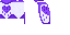 Full 64x32 texture atlas for Purple Heart Minecraft cape by Mojang