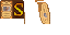 Full 64x32 texture atlas for  Scrolls Champion Minecraft cape by Mojang